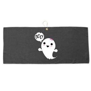 Boo Cute Halloween Girl Ghost Large Microfiber Waffle Golf Towel