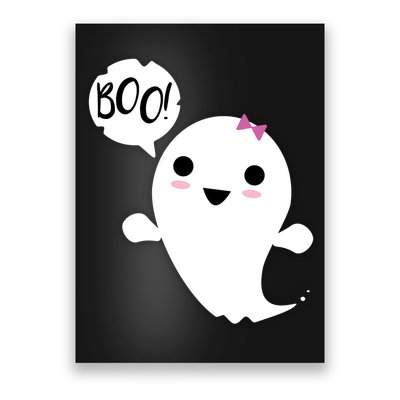 Boo Cute Halloween Girl Ghost Poster