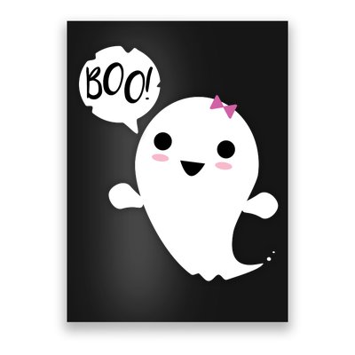 Boo Cute Halloween Girl Ghost Poster