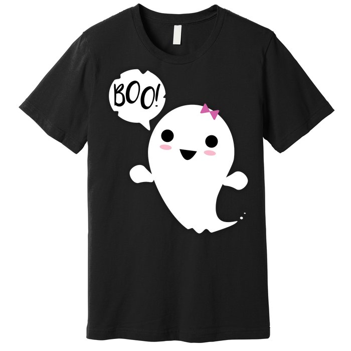 Boo Cute Halloween Girl Ghost Premium T-Shirt