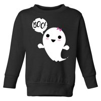 Boo Cute Halloween Girl Ghost Toddler Sweatshirt