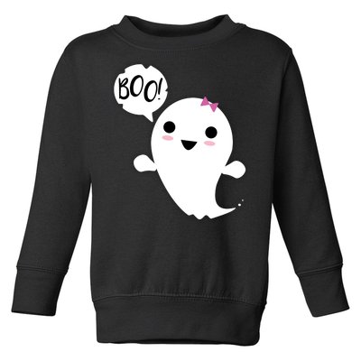 Boo Cute Halloween Girl Ghost Toddler Sweatshirt