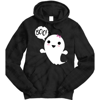 Boo Cute Halloween Girl Ghost Tie Dye Hoodie