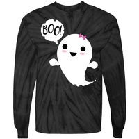 Boo Cute Halloween Girl Ghost Tie-Dye Long Sleeve Shirt