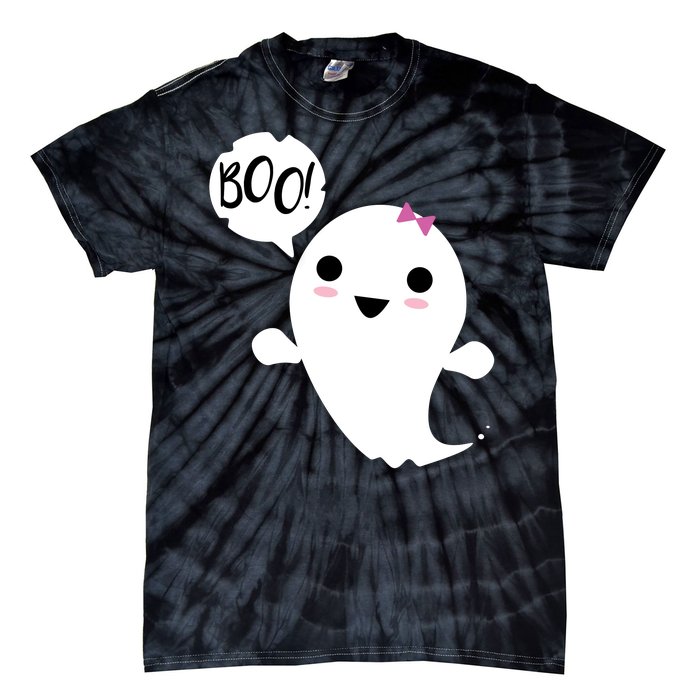 Boo Cute Halloween Girl Ghost Tie-Dye T-Shirt