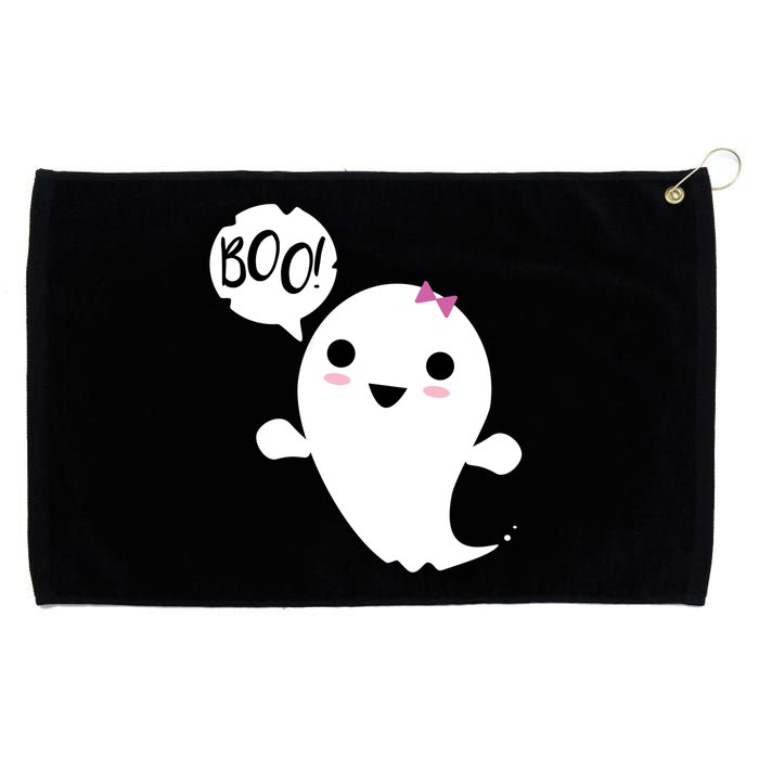 Boo Cute Halloween Girl Ghost Grommeted Golf Towel