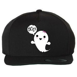 Boo Cute Halloween Girl Ghost Wool Snapback Cap