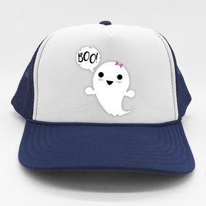 Boo Cute Halloween Girl Ghost Trucker Hat