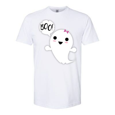 Boo Cute Halloween Girl Ghost Softstyle® CVC T-Shirt