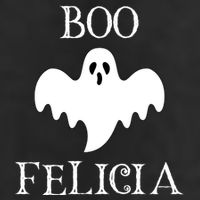 Boo Felicia Funny Halloween 7 Panel Mesh Trucker Snapback Hat