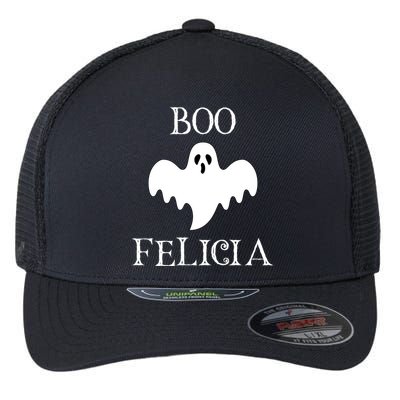 Boo Felicia Funny Halloween Flexfit Unipanel Trucker Cap