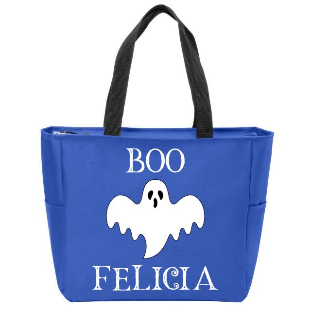 Boo Felicia Funny Halloween Zip Tote Bag