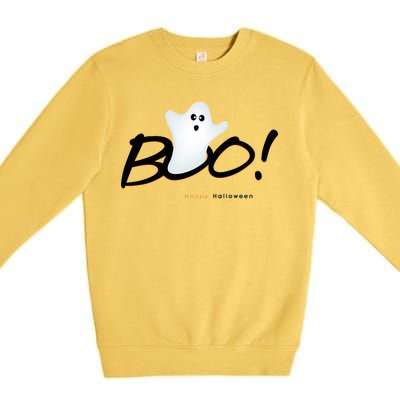 Boo Happy Halloween Ghost Premium Crewneck Sweatshirt