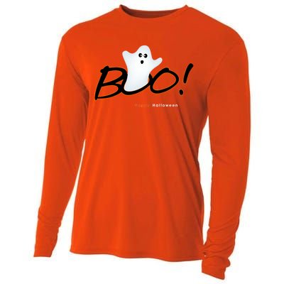 Boo Happy Halloween Ghost Cooling Performance Long Sleeve Crew