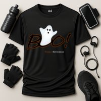 Boo Happy Halloween Ghost Cooling Performance Crew T-Shirt