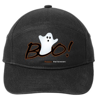 Boo Happy Halloween Ghost 7-Panel Snapback Hat