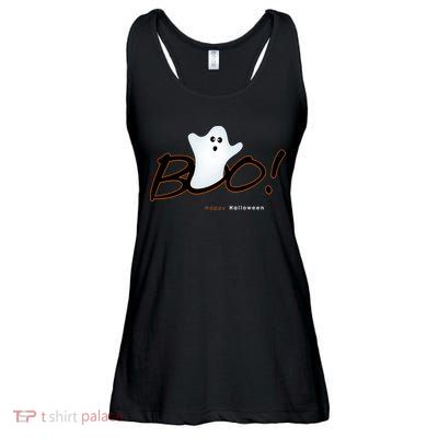 Boo Happy Halloween Ghost Ladies Essential Flowy Tank