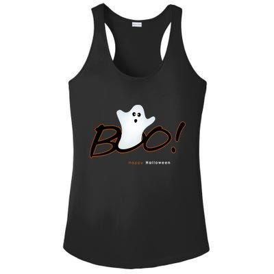 Boo Happy Halloween Ghost Ladies PosiCharge Competitor Racerback Tank