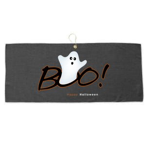 Boo Happy Halloween Ghost Large Microfiber Waffle Golf Towel