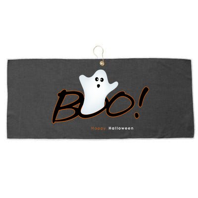 Boo Happy Halloween Ghost Large Microfiber Waffle Golf Towel