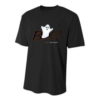 Boo Happy Halloween Ghost Youth Performance Sprint T-Shirt