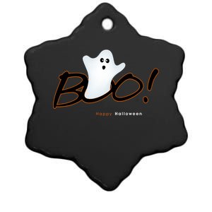 Boo Happy Halloween Ghost Ceramic Star Ornament