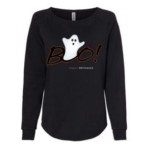 Boo Happy Halloween Ghost Womens California Wash Sweatshirt