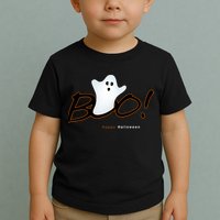 Boo Happy Halloween Ghost Toddler T-Shirt