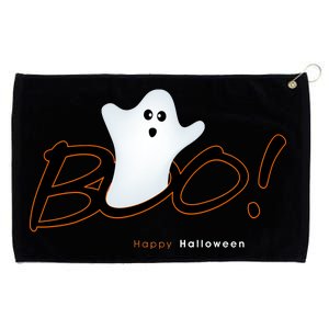 Boo Happy Halloween Ghost Grommeted Golf Towel