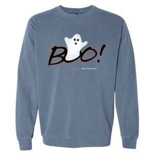 Boo Happy Halloween Ghost Garment-Dyed Sweatshirt