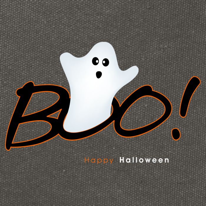 Boo Happy Halloween Ghost Cotton Canvas Backpack