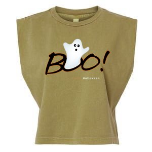 Boo Happy Halloween Ghost Garment-Dyed Women's Muscle Tee