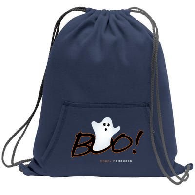 Boo Happy Halloween Ghost Sweatshirt Cinch Pack Bag