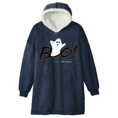 Boo Happy Halloween Ghost Hooded Wearable Blanket