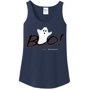 Boo Happy Halloween Ghost Ladies Essential Tank