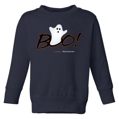 Boo Happy Halloween Ghost Toddler Sweatshirt