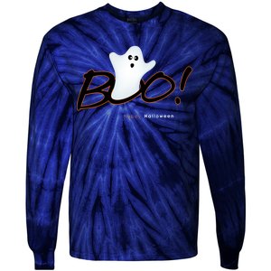 Boo Happy Halloween Ghost Tie-Dye Long Sleeve Shirt