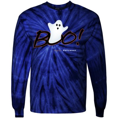 Boo Happy Halloween Ghost Tie-Dye Long Sleeve Shirt