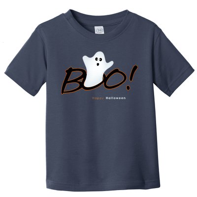 Boo Happy Halloween Ghost Toddler T-Shirt