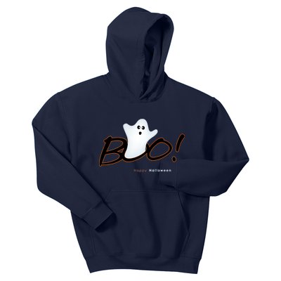 Boo Happy Halloween Ghost Kids Hoodie