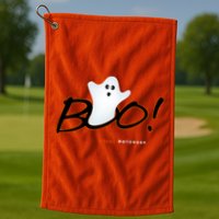 Boo Happy Halloween Ghost Golf Towel