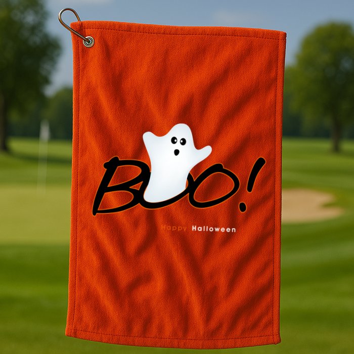 Boo Happy Halloween Ghost Golf Towel