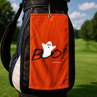 Boo Happy Halloween Ghost Golf Towel