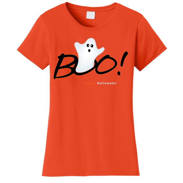 Boo Happy Halloween Ghost Women's T-Shirt