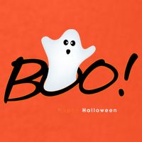 Boo Happy Halloween Ghost Short Acrylic Beanie