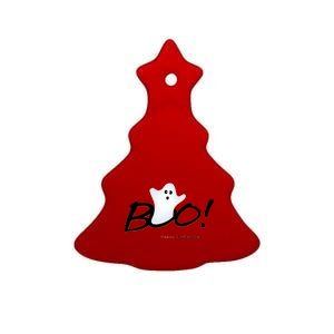 Boo Happy Halloween Ghost Ceramic Tree Ornament