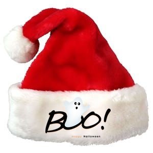 Boo Happy Halloween Ghost Premium Christmas Santa Hat