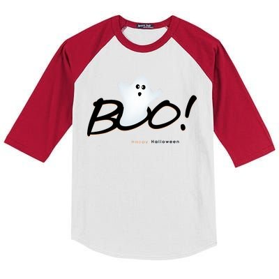 Boo Happy Halloween Ghost Kids Colorblock Raglan Jersey