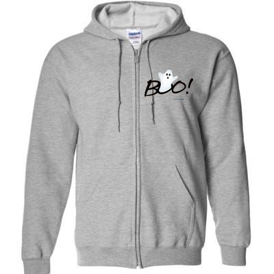 Boo Happy Halloween Ghost Full Zip Hoodie