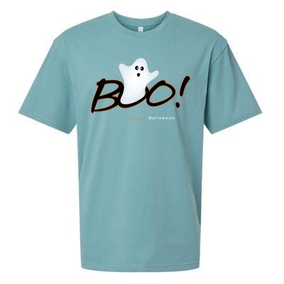 Boo Happy Halloween Ghost Sueded Cloud Jersey T-Shirt